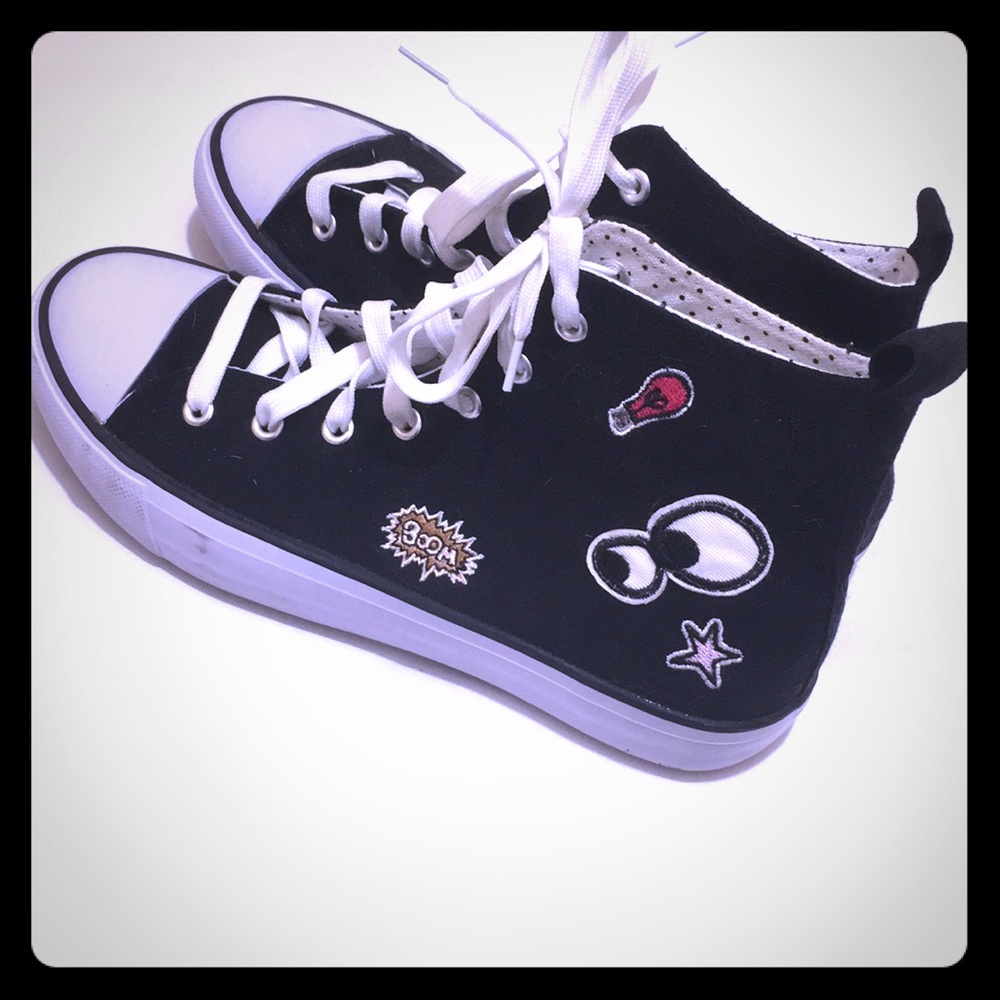 Twisted Graphic Patched Hi-Tops